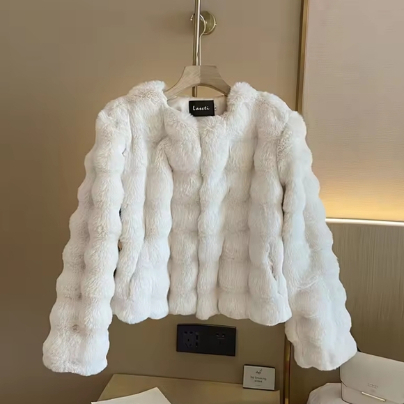 Jackets & Blazers - White Fur Coat for Women 2024 Autumn and Winter New Style